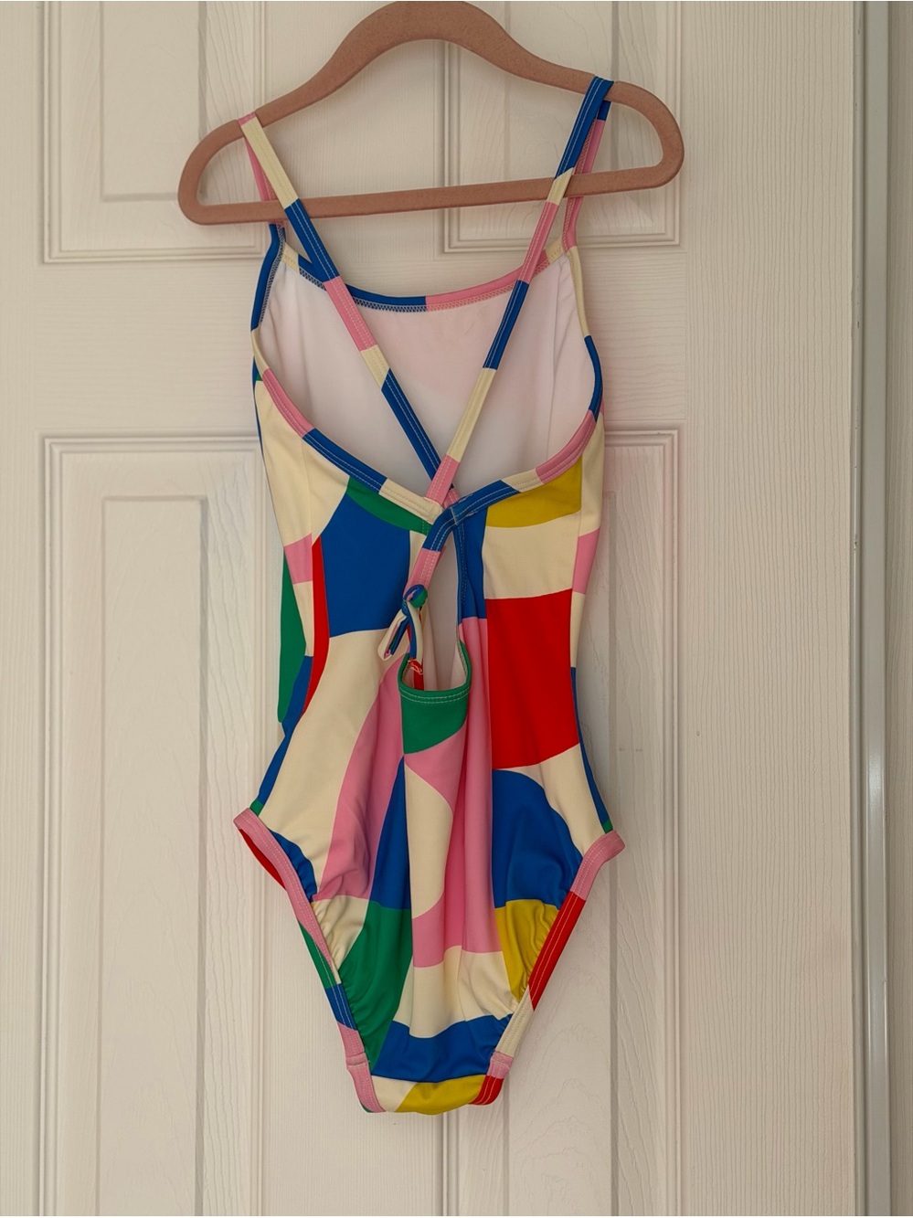 Hanna Anderson Kids One-Piece Swimsuit in Multicolor Geometric Print Size 10 - Picture 3 of 8